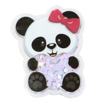 

David accessories 5pcs/lot Panda Liquid Quicksand Sequins Starfish Flowing Acrylic DIY Bow Bag Patch Home Decoration,5Yc8666