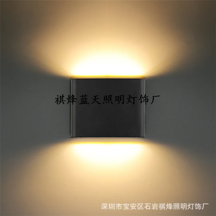 LED Modern Wall Lamp Outdoor Waterproof Wall Lamp Square Garden Lamp Exterior Wall Hallway Balcony Ultra-Thin-6w12w
