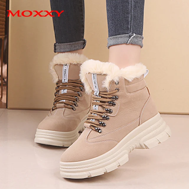 US $30.88 2019 New Women's Winter Sneakers Warm Fur Chunky Sneakers Platform Plush Casual Shoes Woman Ladies 