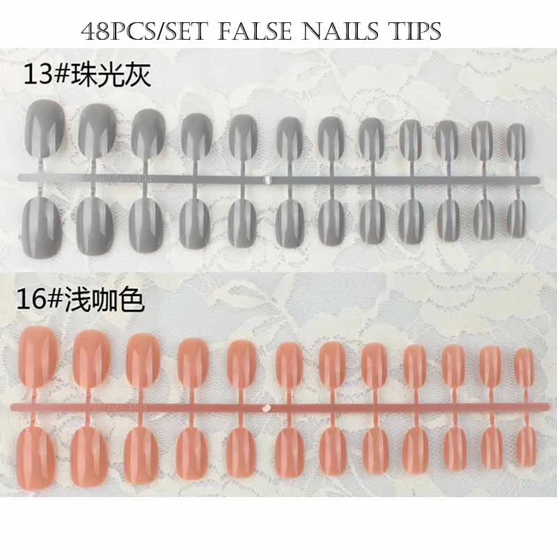 48 шт/24 шт./компл. накладные ногти матовый Ложные Nail Art Съемный советы для наращивания ногтей Маникюр Nail Art нажмите на поддельные накладные ногти - Цвет: 48pcs-7