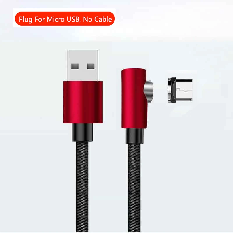 90 градусов зарядный кабель Magent зарядное устройство type C кабель USB C провод для быстрой зарядки Micro usb-концентратор, 4 порта для samsung iphone XM Magenetic кабель - Цвет: Red For Micro