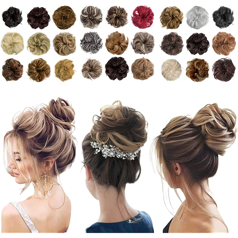 Synthetic Hair Bun Extensions | Synthetic Hair Scrunchies | Wedding Hair  Extensions - Synthetic Chignon(for White) - Aliexpress