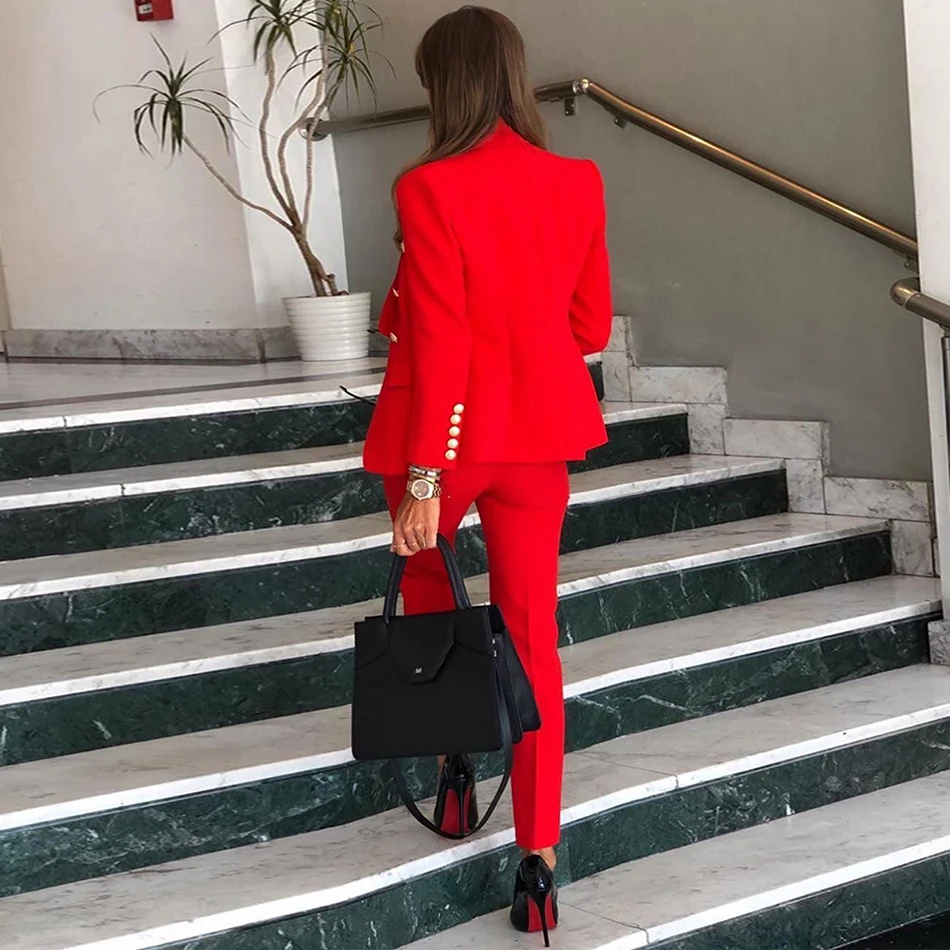 Ocstrade-Women-2-Piece-Set-Winter-2019-Red-Blazer-Buttons-Office-Lady-Blazer-Jackets-Long-Sleeve