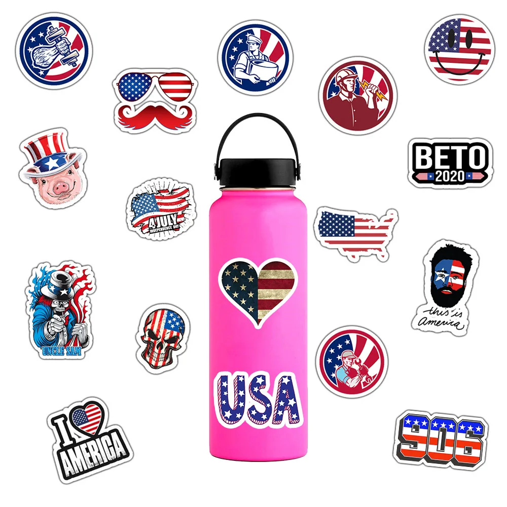 

50 PCS US America USA Car Stickers and Decals for Laptop Motorcycle Skateboard Graffiti Sticker