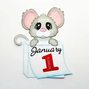 

2020 Mouse Calendar Cutting Dies Cute Animals Stencil for DIY Scrapbooking Card Decorative Dies