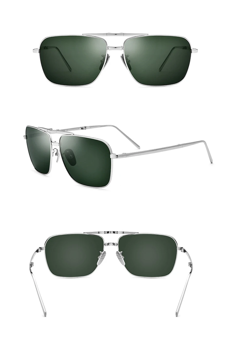 Титановые мужские поляризованные солнцезащитные очки UV400 серебряные/черные/Золотые Квадратные очки для мужчин винтажные складывающиеся очки