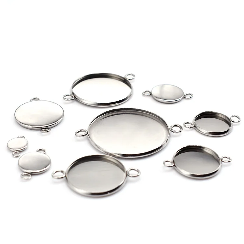 

Mibrow 20pcs Inner Size 6/8/10/12/14/16/18/20/25mm Stainless Steel Pendant Cabochon Base Settings Cameo for DIY Jewelry Making