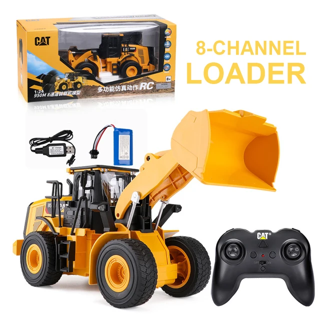 HUINA 1:24 RC Truck Loader Heavy Bulldozer Caterpillar  Tractor Model Engineering Car Excavator Radio Controlled Car Toys for Bo