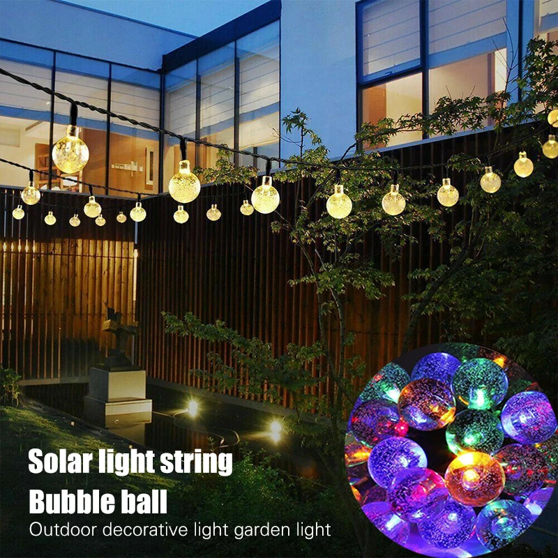 20/30LED Солнечный дворовый светящийся хрустальный шар фестиваль Фея Строка легкий прочный с низким напряжением для уличного фонаря Фея для рождественского декора