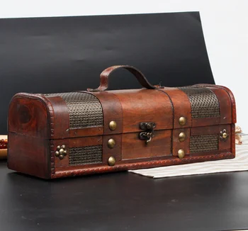 

Upscale retro Wine Box Single Bottle Red Wine Box Wooden Wine packing Box Carries Gift Bar Accessories