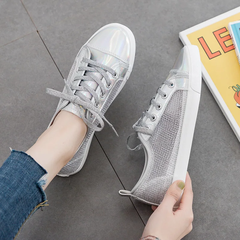 

Women Flats Summer Woman White Shoes Fashion Casual Mesh Breathable Soft Footwear Female Lace Up Zapatillas Mujer Dropshippping