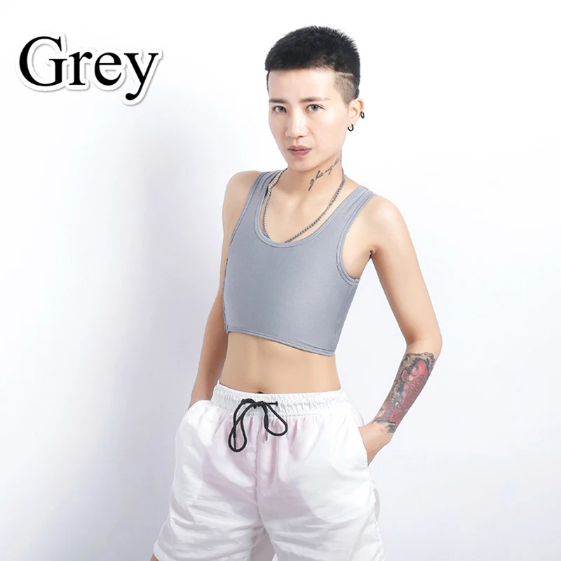 thong shapewear Casual Sportwear Chest Breast Binder Trans Crop Top Flat Breast Binder Les Corset Stretch Body Shaping Buckle Black Tank Top spanx thong