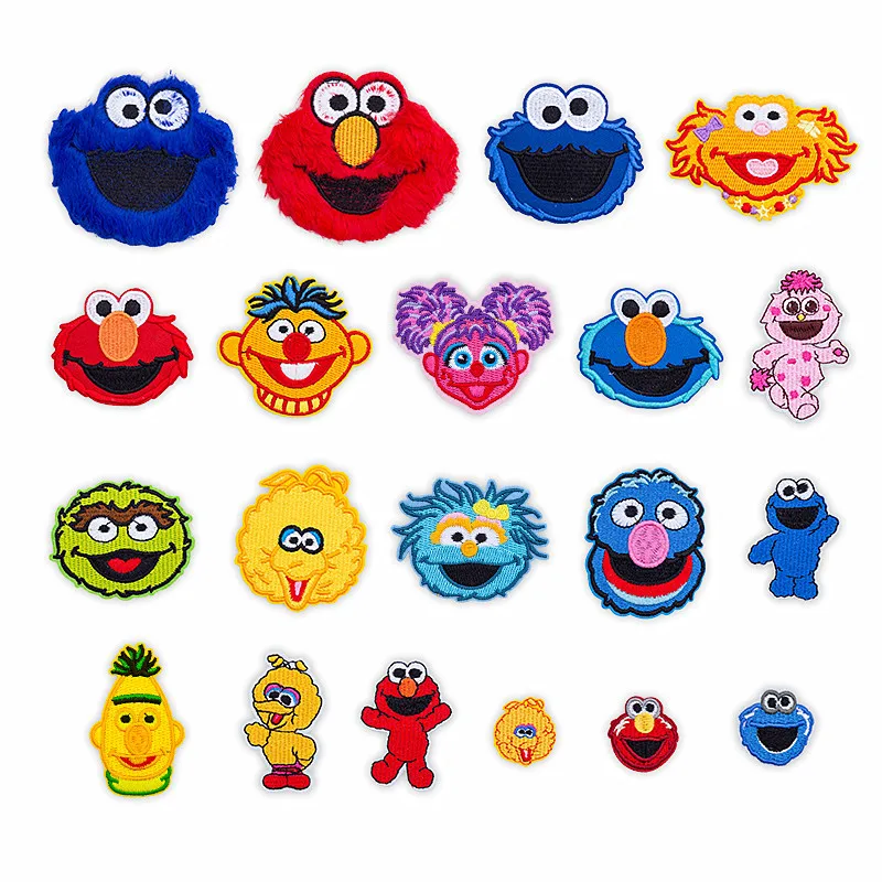 

Cartoon Sesame Street Embroidered Iron-on Cloth Sticker DIY Patches For Clothing Garment Accessories Kids Shoes Bags Decoration