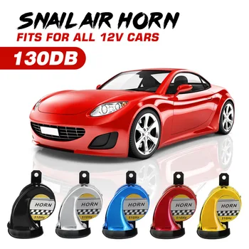 

Red/Gold/Blue/Silver/Black Universal Motorcycle Snail Air Horn Siren Loud 130dB Waterproof For 12V Truck 510hz