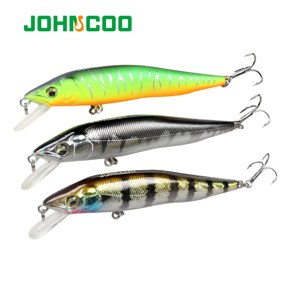 

JOHNCOO 100mm 10g Fishing Lure Minnow Crank Wobbler Bass Swimbait Artificial Bait Hard Bait