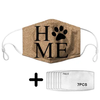 

Adults Dust Filter Mask Cute Dog Paw Print Pattern Women Mask Anti Air Dust Face Mask with 7 Filters Washable Elastic Mouth Mask