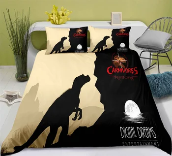 

Cartoon Dinosaur Duvet Cover Set Black Bedding Sets Bedroom Decor Bed Set Bedclothes Quilt Comforter Cover Pillowcases Dropship