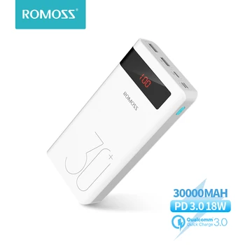 ROMOSS Sense 8P+ Power Bank 30000mAh PD QC 3.0 Quick Charge Powerbank Portable Exterbal Battery Charger for iPhone Xiaomi Mi 1