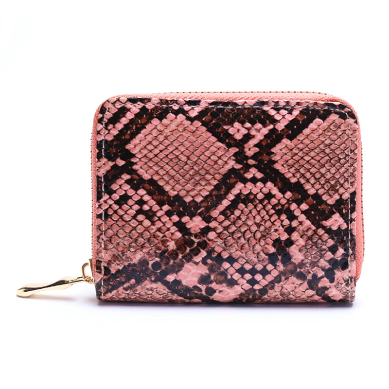 

Snakeskin Wallet PU Leather Short Wallet Luxury Clutch Purse High Quality Credit Card Holder Female Zipper Coin Purse Carteira