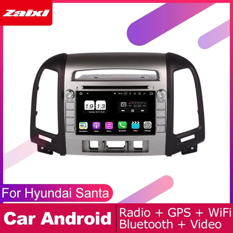 Автомобильный DVD плеер ZaiXi 2 DIN GPS навигация для Hyundai Santa Fe 2006 ~ 2012 Автомобильная