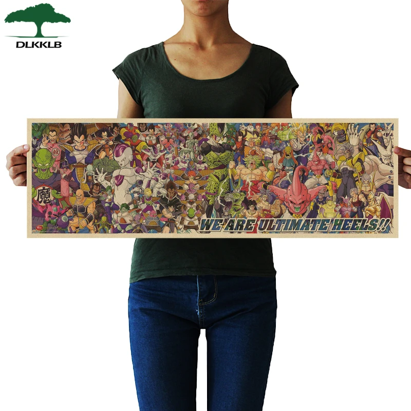 

DLKKLB Classic Anime Poster Dragon Ball Vintage Inverse Collection Dormitory Home Decoration Wall Sticker Decorative Painting