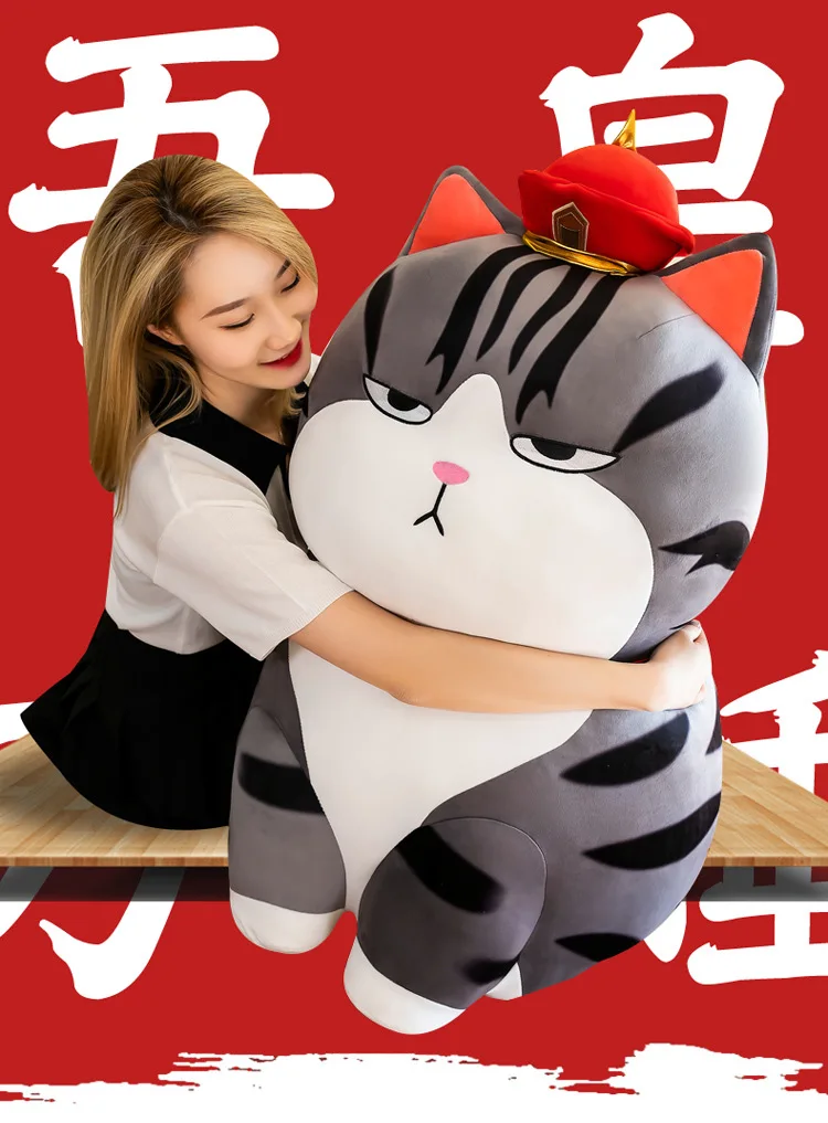 Kawaii Fat Black Cat Plush Toy Soft Stuffed Animal Pillows Doll Sofa Cushion Bolster Cute Toys for Children Kids Girl Gift