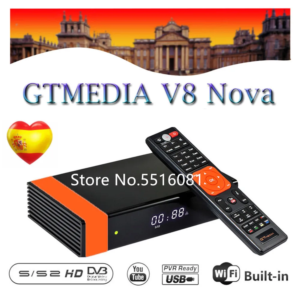 DVB S2 FTA спутниковый ресивер Gtmedia V8 NOVA ТВ приемник встроенный wifi Европа Клин Freesat