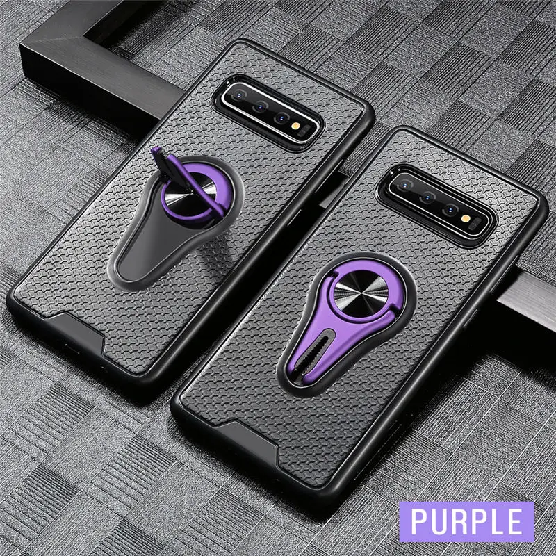 Purple Чехол KISS из 2 предметов, мягкий чехол для samsung S8/S9/S10 Plus Note 8, 9, 10 Plus, S10E, автомобильный держатель для телефона из ТПУ, A10/A30/A50/A70/A7/A9 - Цвет: Purple