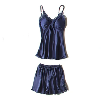

Sexy Womens Sleeveless Pajamas Set Lace Strap Gown Short Nightshirts Summer Robe Sleep Wear V-Neck Lingerie Nightwear Pijama