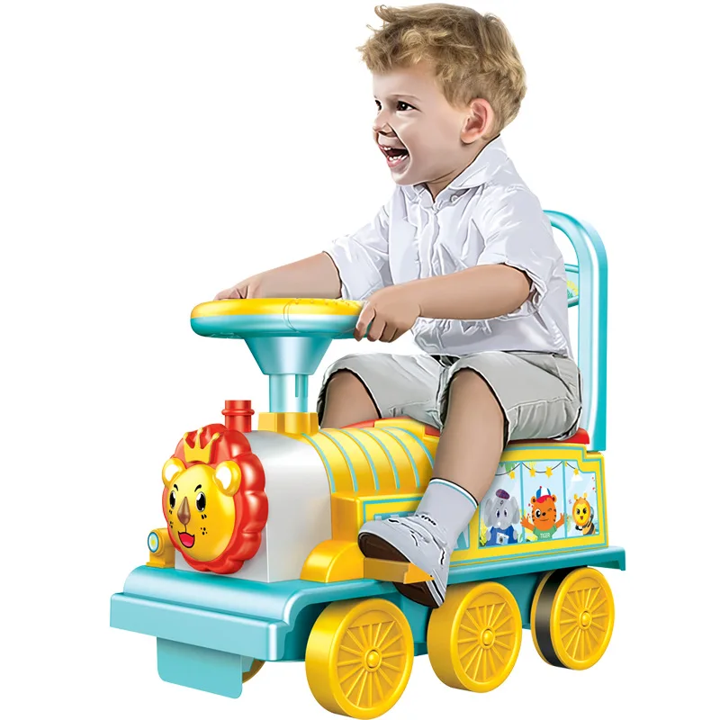 Детская электрическая игрушка поезд ходунки для детей Мальчики катаются на поезде игрушка с железной дороги Электрический кататься на машине с трактором - Цвет: rechargeable1