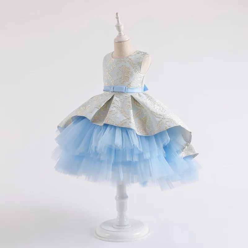 Детские винтажные платья с цветочной вышивкой для девочек Vestidos кружевное платье