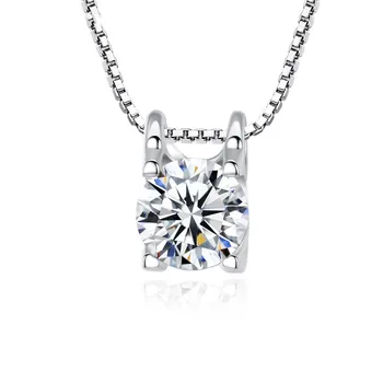 

Nice 925 Silver Color Necklace Diamond Topaz Pendant with flower Fashion Amethyst Heart-shaped Pendant Bizuteria Gemstone