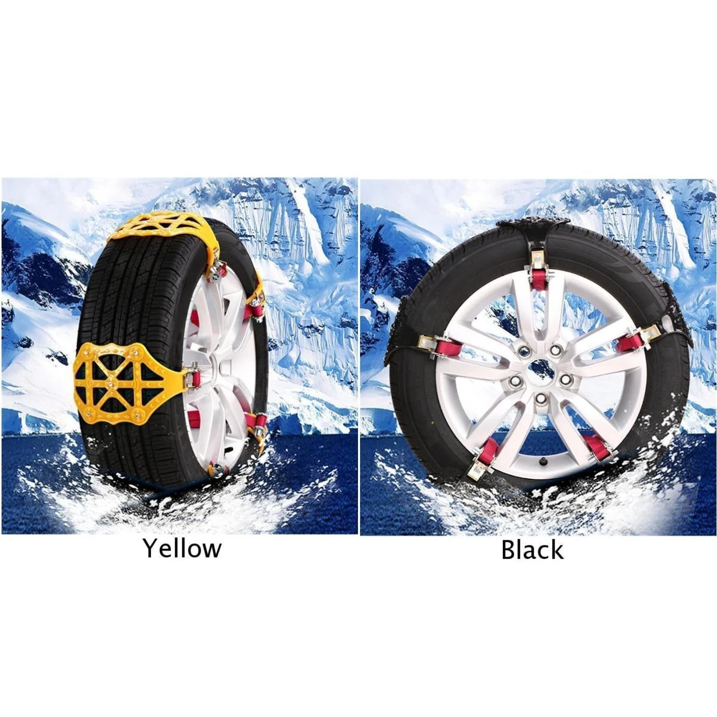 Дорожная цепь зимняя противоскользящая шина носимая защита вождения желтый/черный