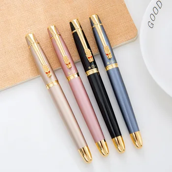 

Metal Dragon Gold Clip Fountain Pen 0.5mm Hooded Nib Fine Nib Business Office Signature Pens Gift Stationery School Supplies