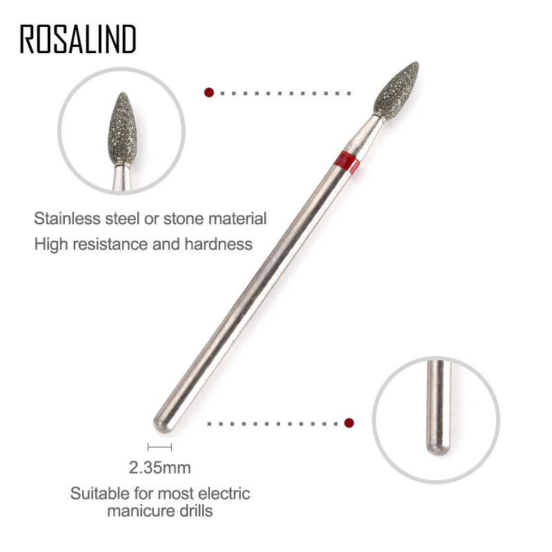 ROSALIND электрический шлифовальный станок для маникюра, сверло для ногтей, аксессуары, инструмент для дизайна ногтей, пилочки для ногтей, сверло для педикюра