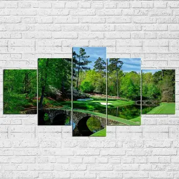 

Wall Art Canvas Poster Augusta Masters Golf Course 5 Pieces Canvas Wall Art Picture Poster Print Painting room decor wall art