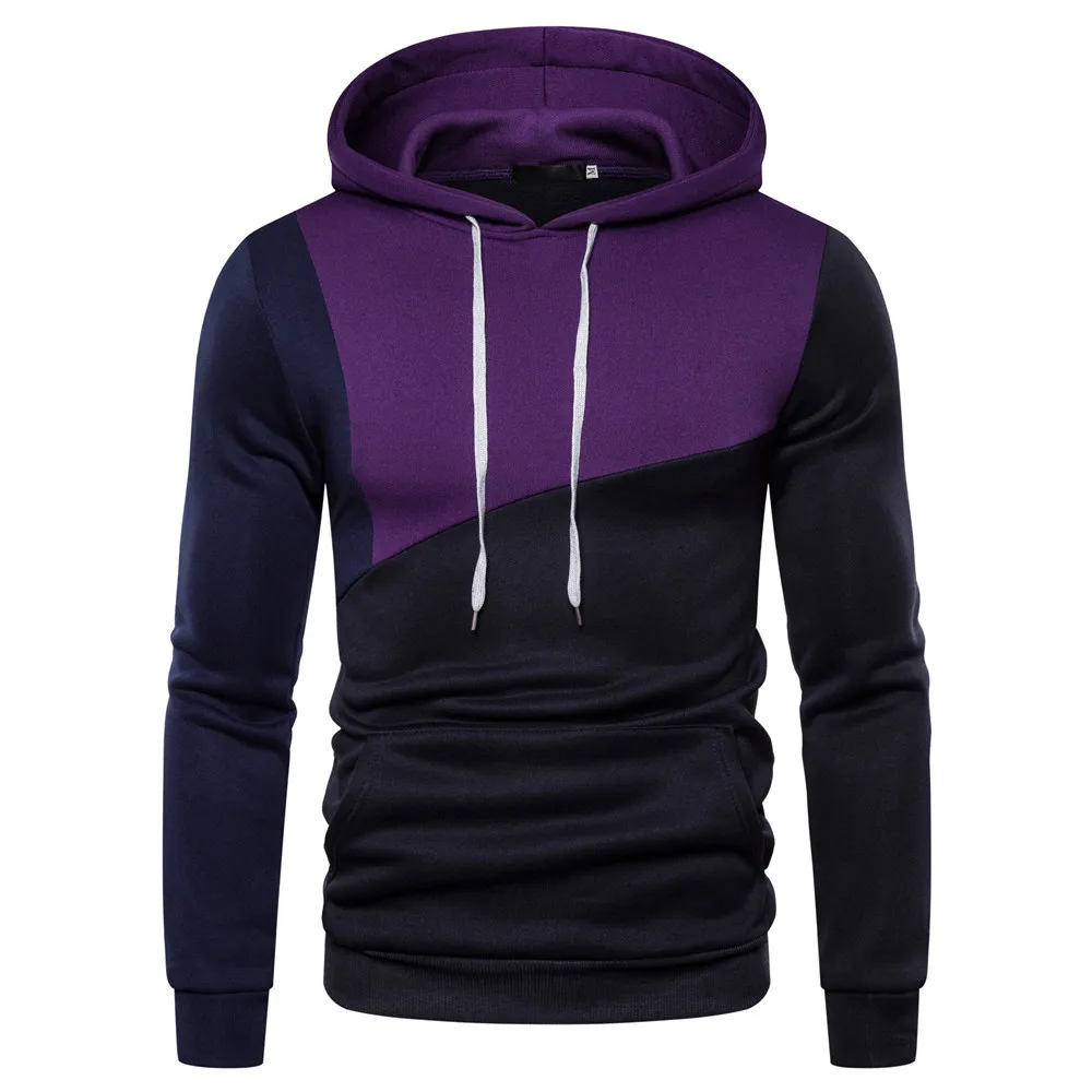 best hoodies for men Multicolor stitching hooded early autumn sweater harajuku  sweatshirt  hoodies  clothes men  plus size hoodies  lounge wear hoodie