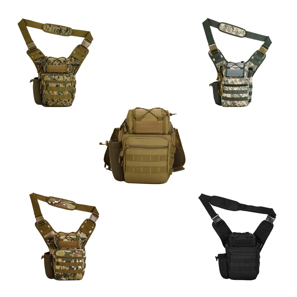 MOLLE устойчивая к царапинам нейлоновая сумка на плечо для походов на открытом воздухе, походов, охоты, путешествий, кемпинга, коричневый/черный/Камуфляж