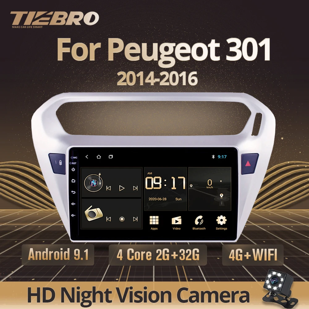 Автомагнитола TIEBRO 2DIN Android 9 0 для Peugeot 301 Citroen Elysee 2014-2016 автомобильное радио