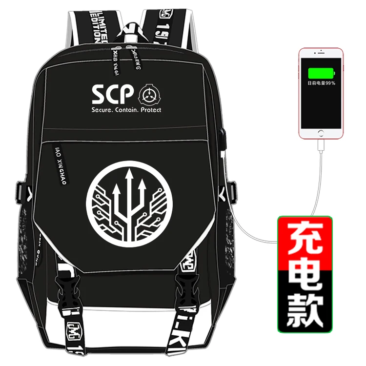 Style 11 SCP безопасный защищающий USB рюкзак, школьная сумка для женщин и мужчин, дорожные сумки для косплея, детей, подростков, студентов, школьные сумки, сумка для книг, подарок - Цвет: Style 11