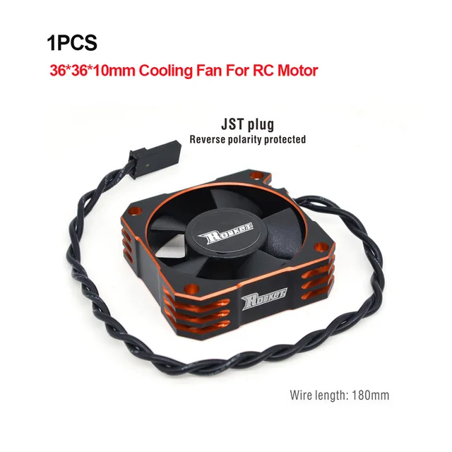 Surpass Hobby Rocket 25mm 30mm 36mm 40mm 50mm Aluminum Metal Cooling Fan For RC ESC Motor Heat Dissipation-Orange&Black 1PCS 36mm for Motor