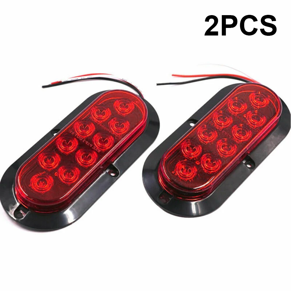 

2Pcs/set Car Truck SUV Trailer 10 LEDs 12V Warning Light Lamp Side Brake Steering IP65 PC + ABS Tail light Trailer