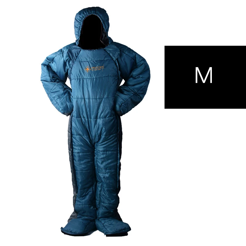 Blue and Grey M Спальный мешок для кемпинга Удобная Регулируемая Молния ленивая зимняя сумка альпинистские походные аксессуары уличная спальная сумка - Цвет: Blue and Grey M