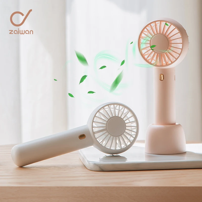 Zaiwan Portable for Fan Handheld USB rechargeable fan 3 Speed Adjustable Appliances Desktop Air Cooler Outdoor Travel hand | Бытовая