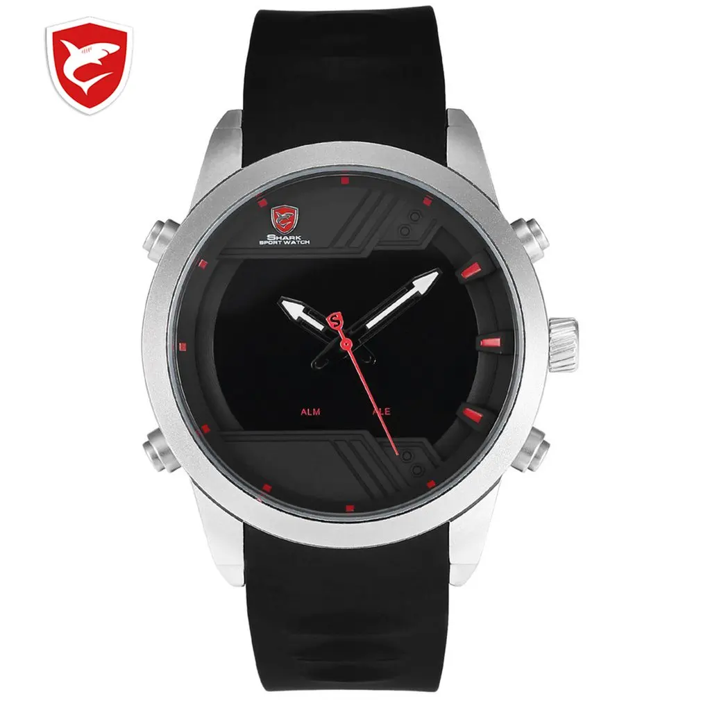 

Sawback Angel Shark Sport Watch New Edition Brand Men LED Calendar Fashion Digital Military Outdoor Silicone Wristwatches 2019