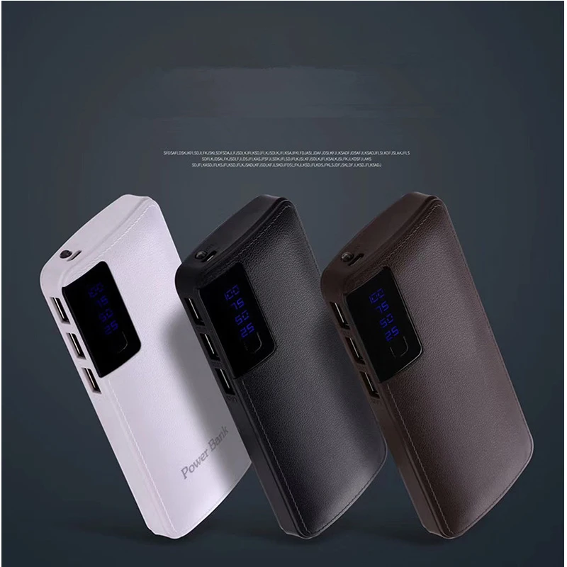 Новый 20000 mAh 18650 Банк питания кожаный зарядный сокровище портативный мобильный