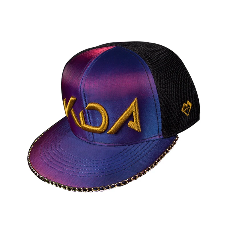 Newest Fashion KDA Hat Cosplay KDA AKALI Hat Game LoL Akali Cotton Bonnet Rap Cap Mask Purple Cap for Men Women