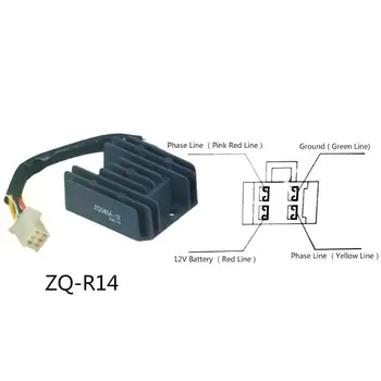 

ATV GY6 50 150cc Scooter 4 Wires Voltage Regulator Rectifier Motorcycle Boat Black/Silver