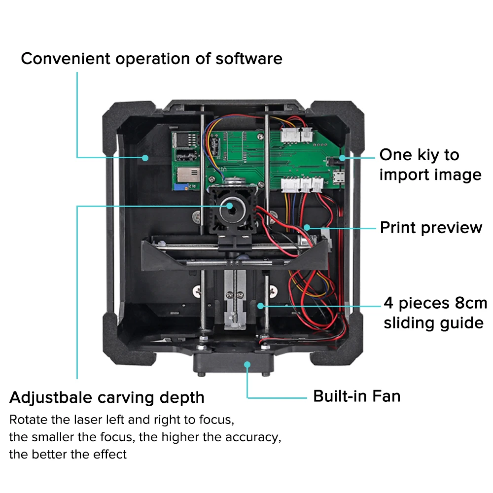 3000mw CNC Laser Engraving Machine Mini Desktop