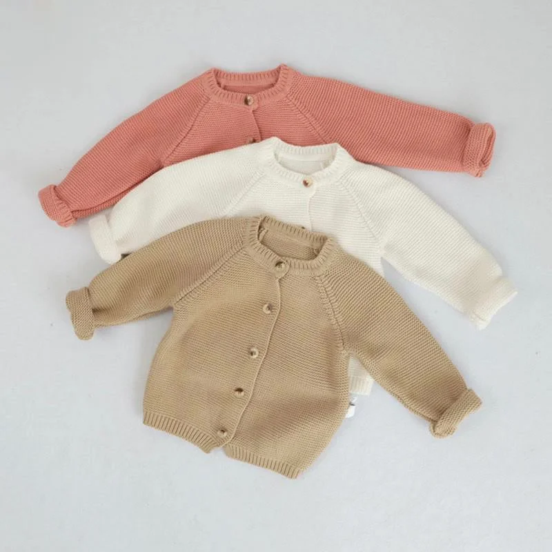 Autumn Baby Boys Girls Knit Sweater Cardigan Long-sleeve Cotton Jacket